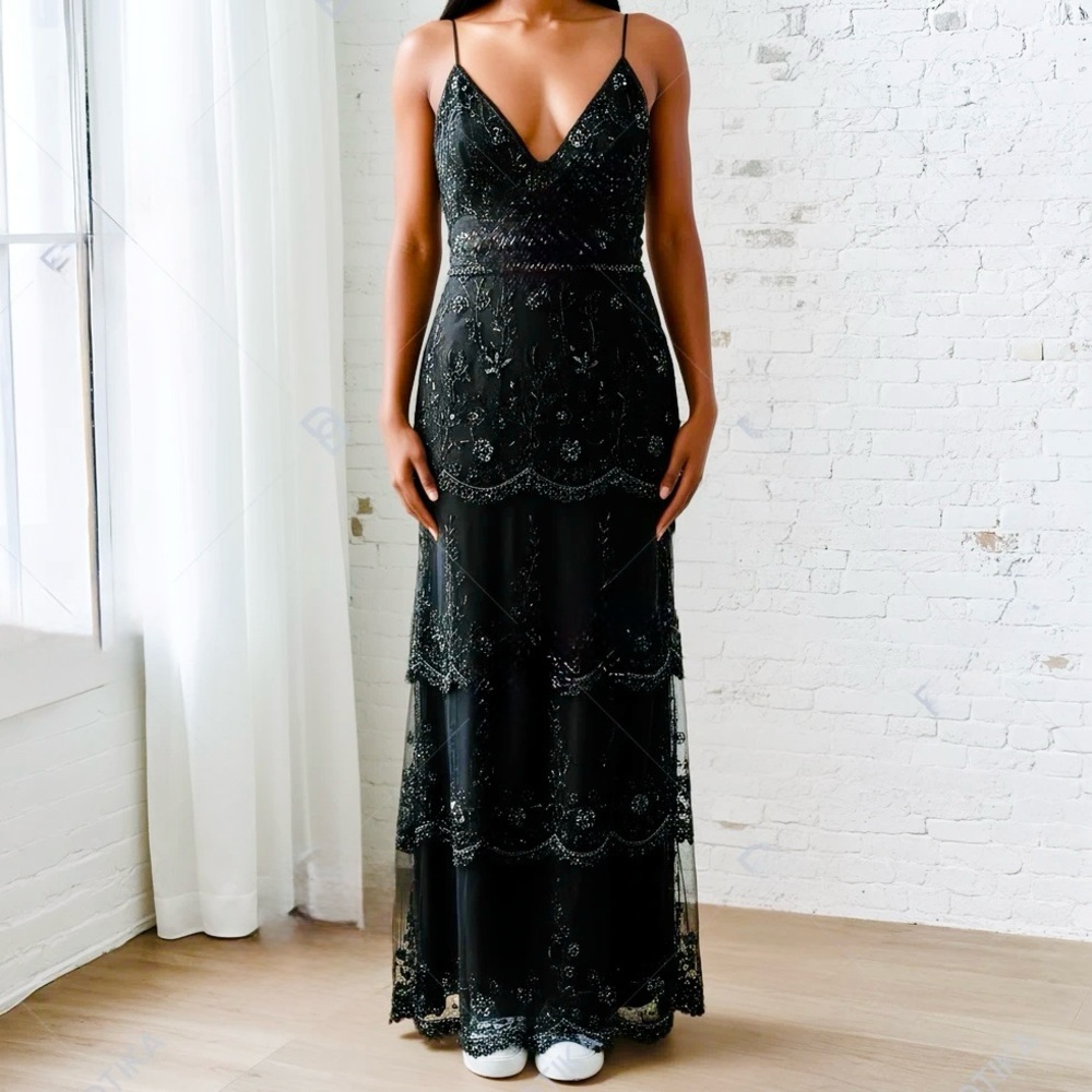 Elegant Stenay Black Evening Gown Size 10